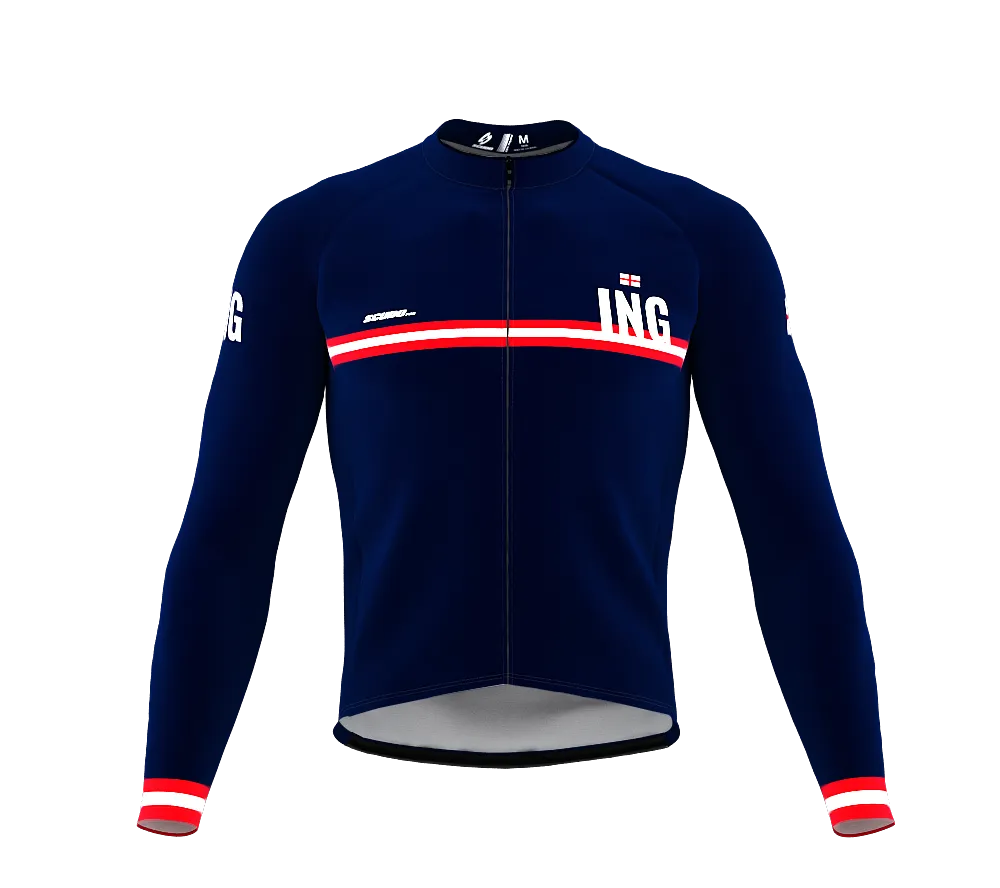 ScudoPro Pro Thermal Long Sleeve Cycling Jersey Country CODE England Blue | Men and Women