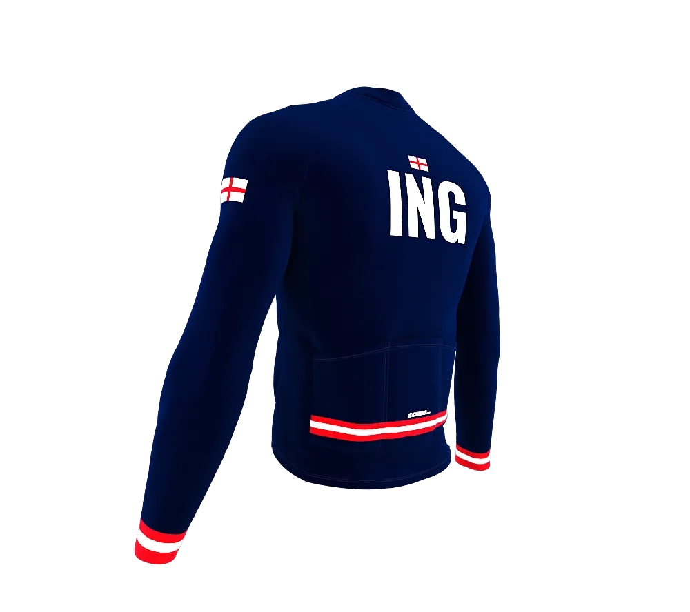 ScudoPro Pro Thermal Long Sleeve Cycling Jersey Country CODE England Blue | Men and Women