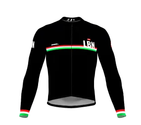 ScudoPro Pro Thermal Long Sleeve Cycling Jersey Country CODE Lebanon Black | Men and Women