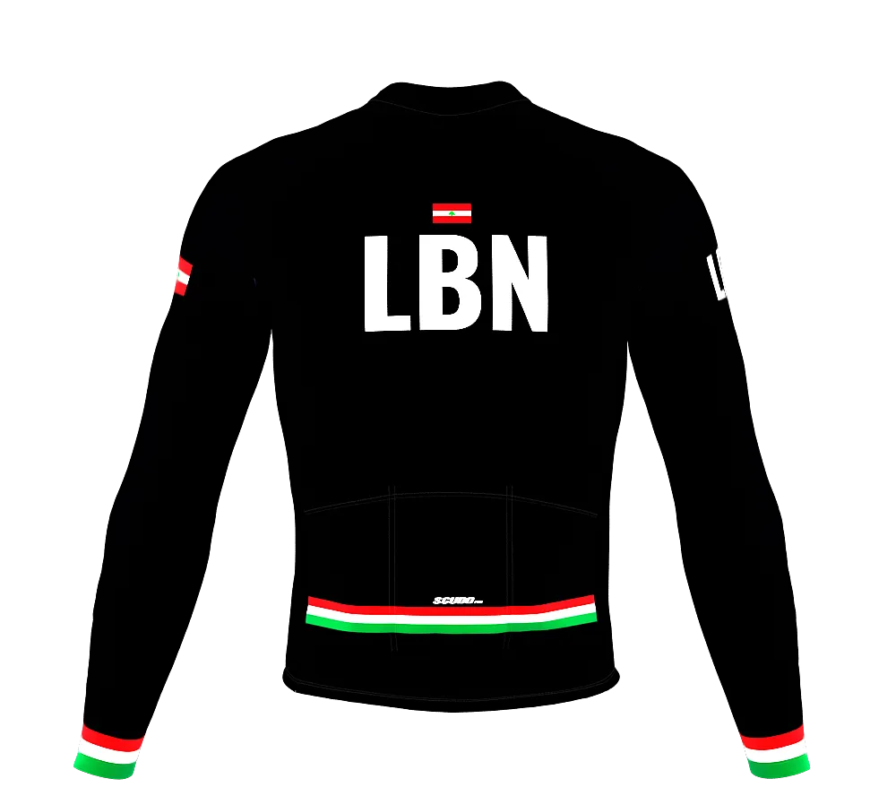 ScudoPro Pro Thermal Long Sleeve Cycling Jersey Country CODE Lebanon Black | Men and Women