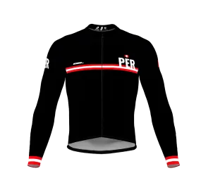 ScudoPro Pro Thermal Long Sleeve Cycling Jersey Country CODE Peru Black | Men and Women