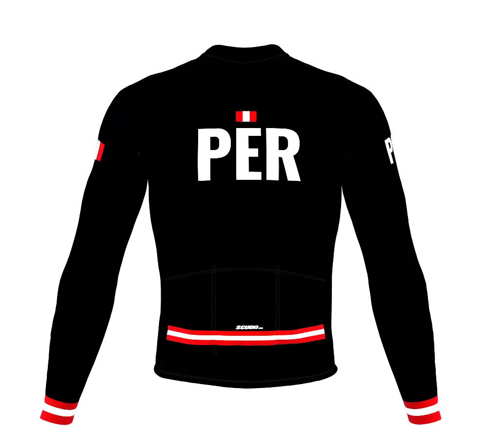 ScudoPro Pro Thermal Long Sleeve Cycling Jersey Country CODE Peru Black | Men and Women