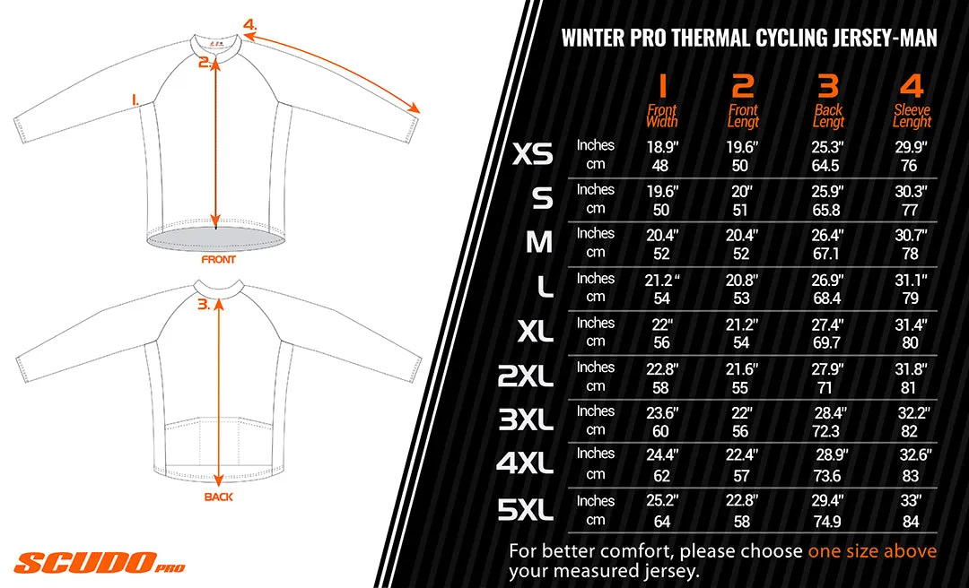 ScudoPro Pro Thermal Long Sleeve Cycling Jersey Country CODE Peru Black | Men and Women