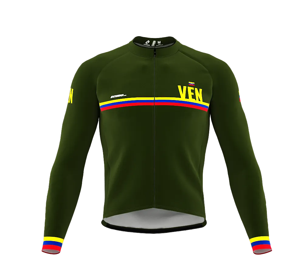 ScudoPro Pro Thermal Long Sleeve Cycling Jersey Country CODE Venezuela Green | Men and Women