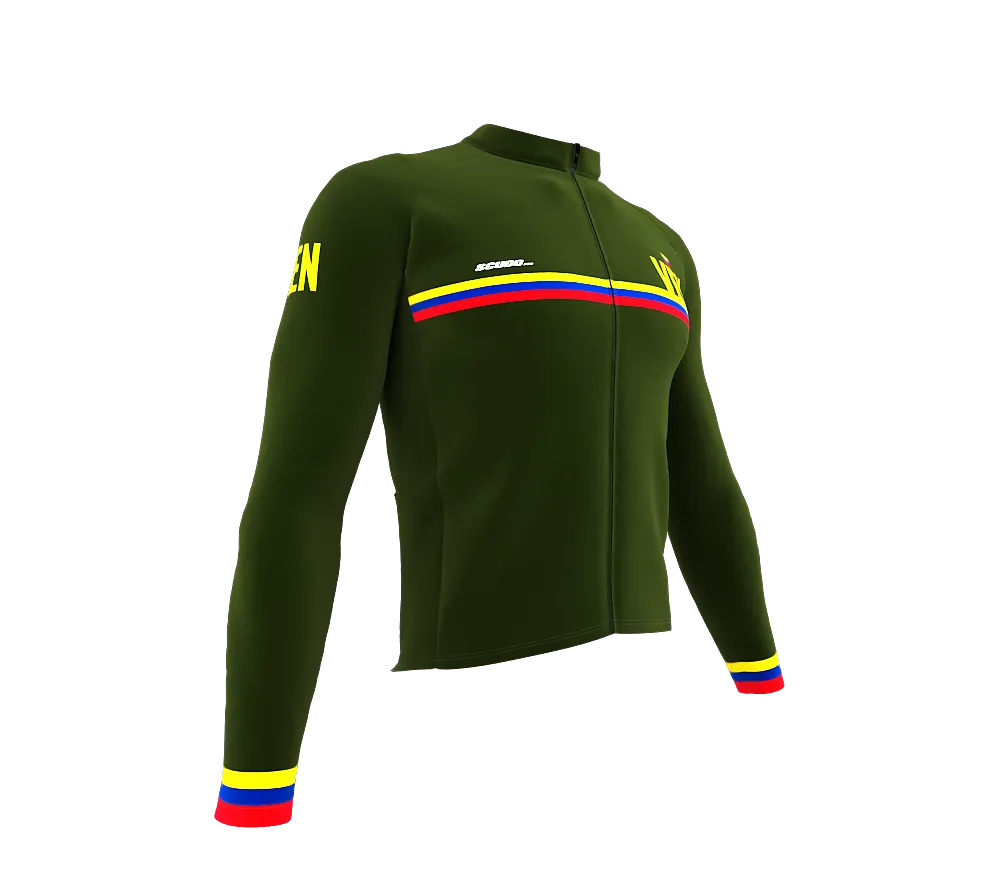 ScudoPro Pro Thermal Long Sleeve Cycling Jersey Country CODE Venezuela Green | Men and Women