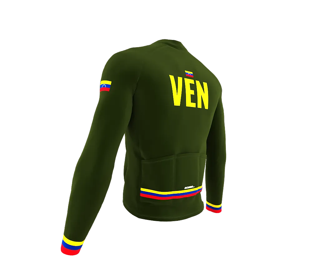 ScudoPro Pro Thermal Long Sleeve Cycling Jersey Country CODE Venezuela Green | Men and Women