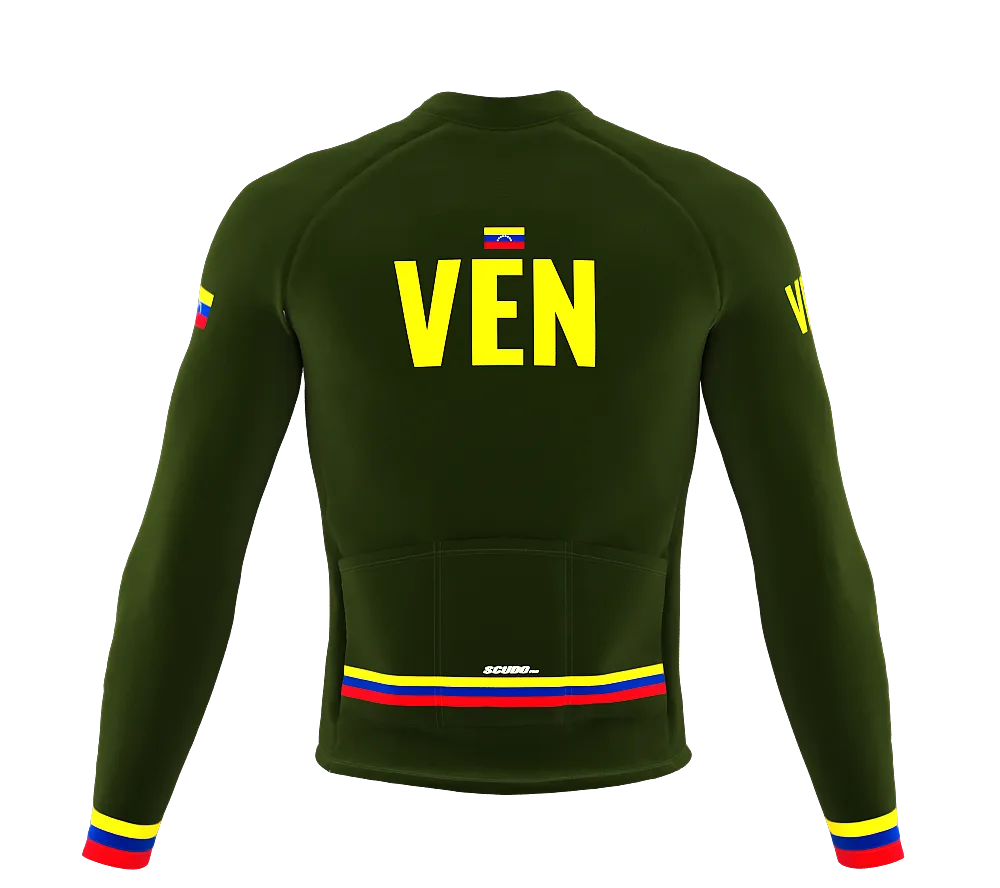 ScudoPro Pro Thermal Long Sleeve Cycling Jersey Country CODE Venezuela Green | Men and Women