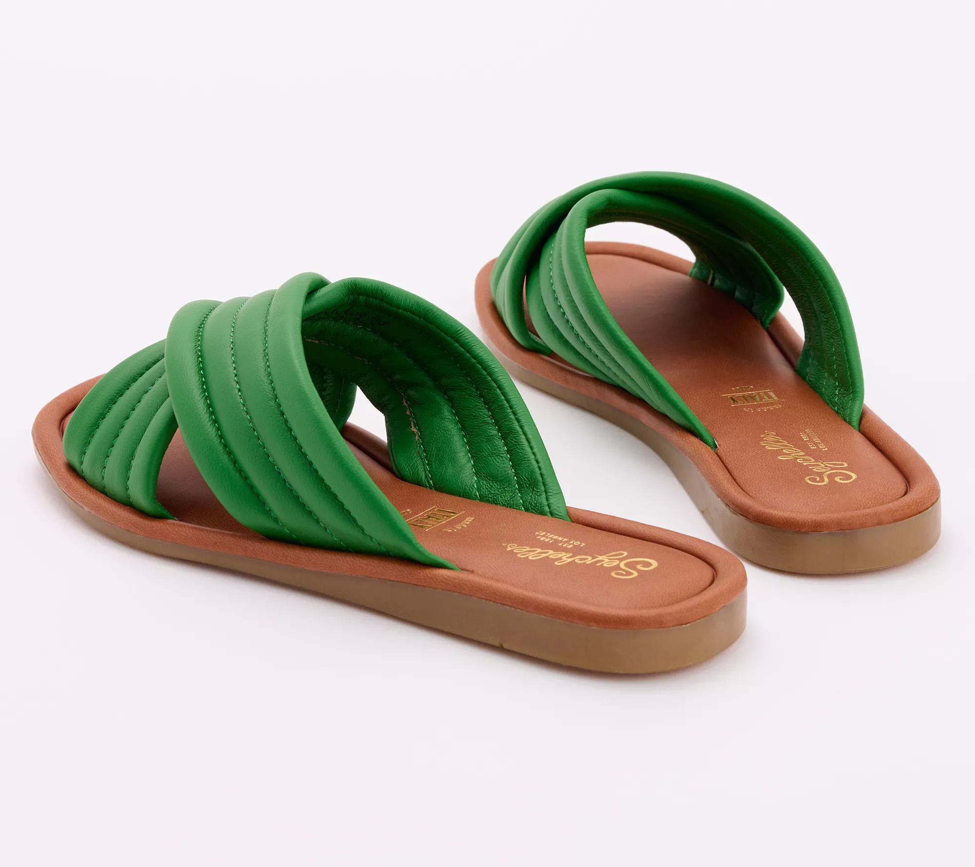 Seychelles Leather Crossband Slide Sandals - Word for Word