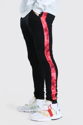 Skinny Fit Tie Dye Panel Joggers