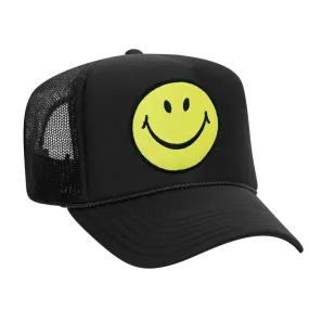 Smiley Vintage Trucker Hat (Black)