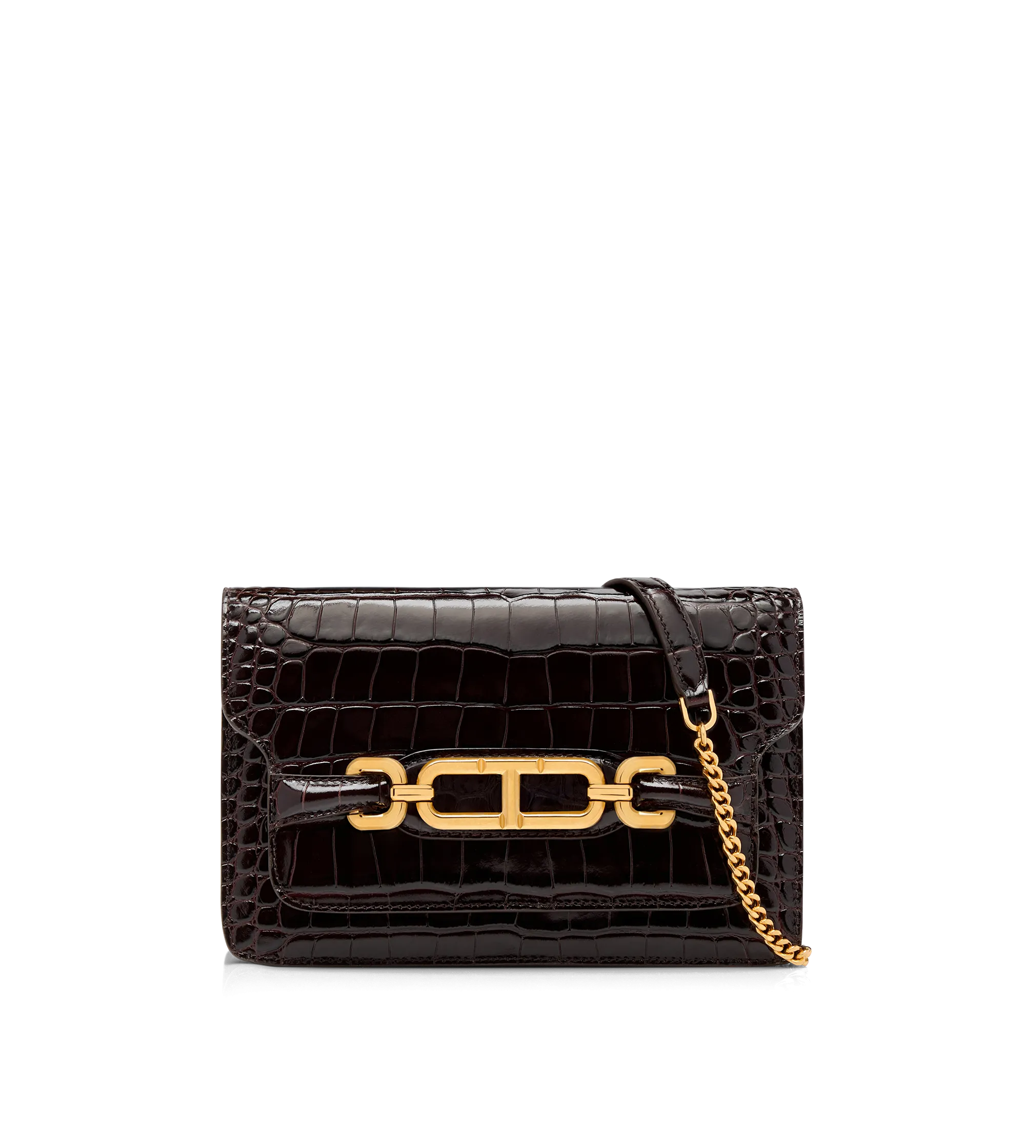 STAMPED CROCODILE LEATHER WHITNEY SMALL SHOULDER BAG