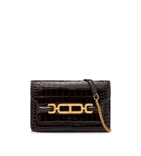 STAMPED CROCODILE LEATHER WHITNEY SMALL SHOULDER BAG