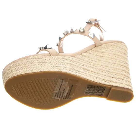 Steve Madden Womens Prime Time Nude Pat Sandals