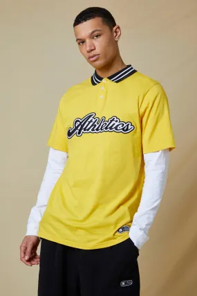 Tall Athletics Applique Faux Sleeve Polo