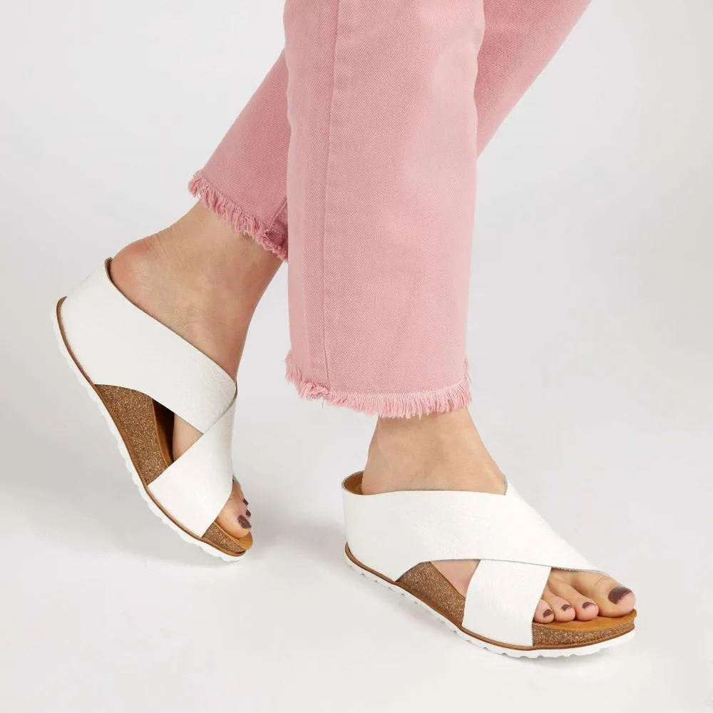 Tansy Leather Wedge Mule Sandals - TANSY / 323 675