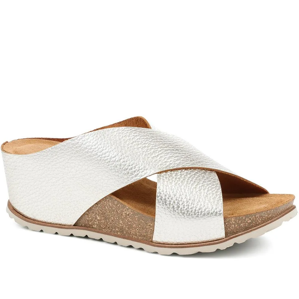 Tansy Leather Wedge Mule Sandals - TANSY / 323 675