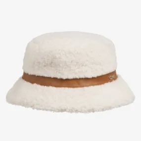 Teen Girls Ivory Sherpa Fleece Hat