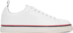 Thom Browne White Leather Tennis Sneakers