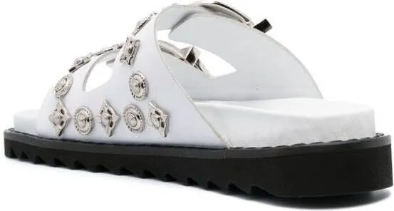 Toga Pulla double-buckle slip-on sandals White