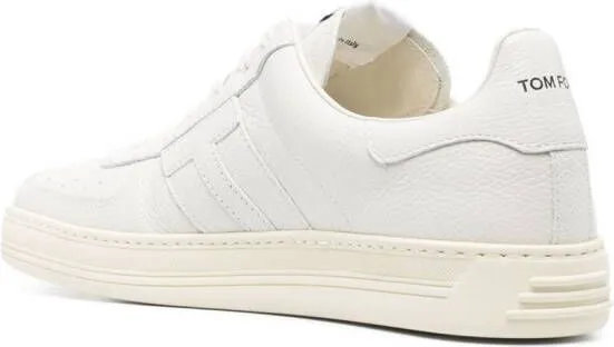 TOM FORD logo-patch low-top leather sneakers White