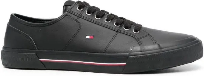 Tommy Hilfiger embroidered logo vulcanised low-top sneakers Black