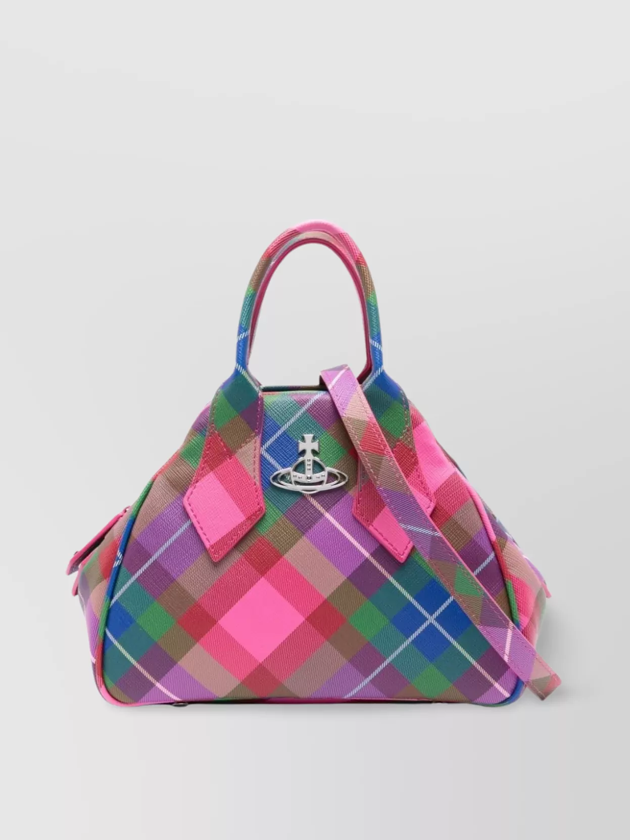 Vivienne Westwood   Tartan check calf leather shoulder bag