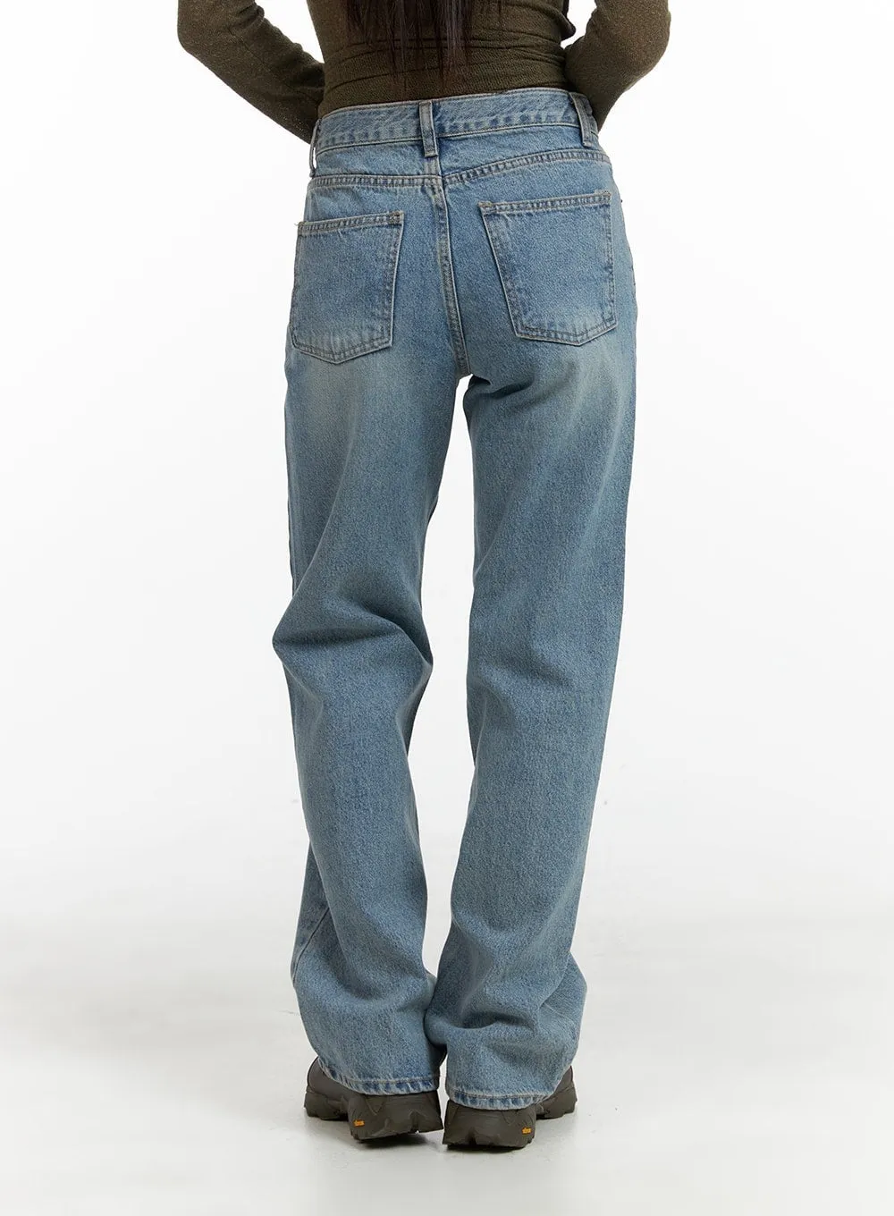 Washed Straight Jeans CM411