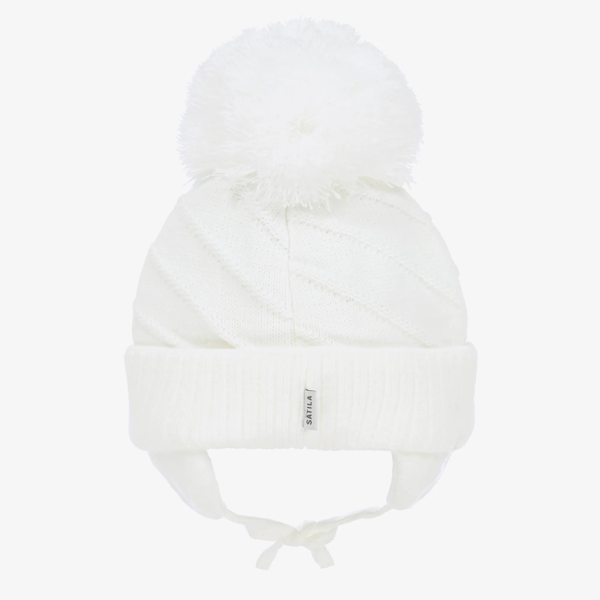 White Jim Giant Pom-Pom Hat