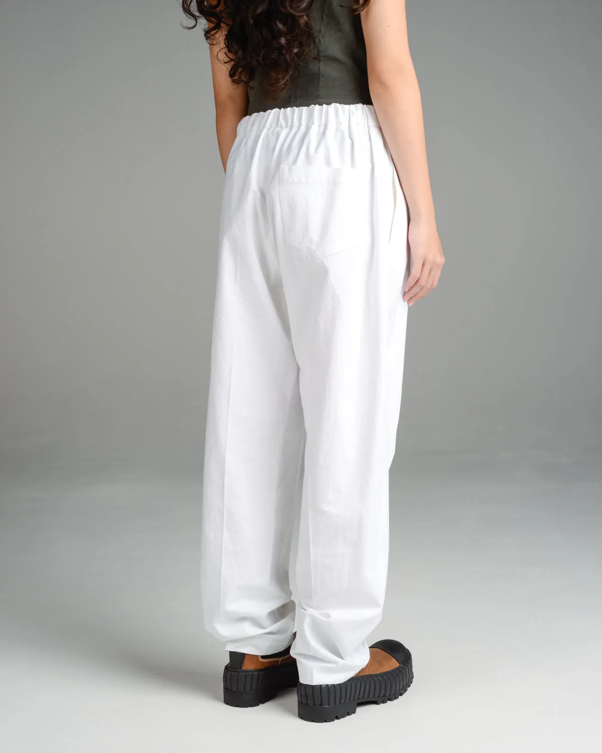 White Straight Leg Trousers