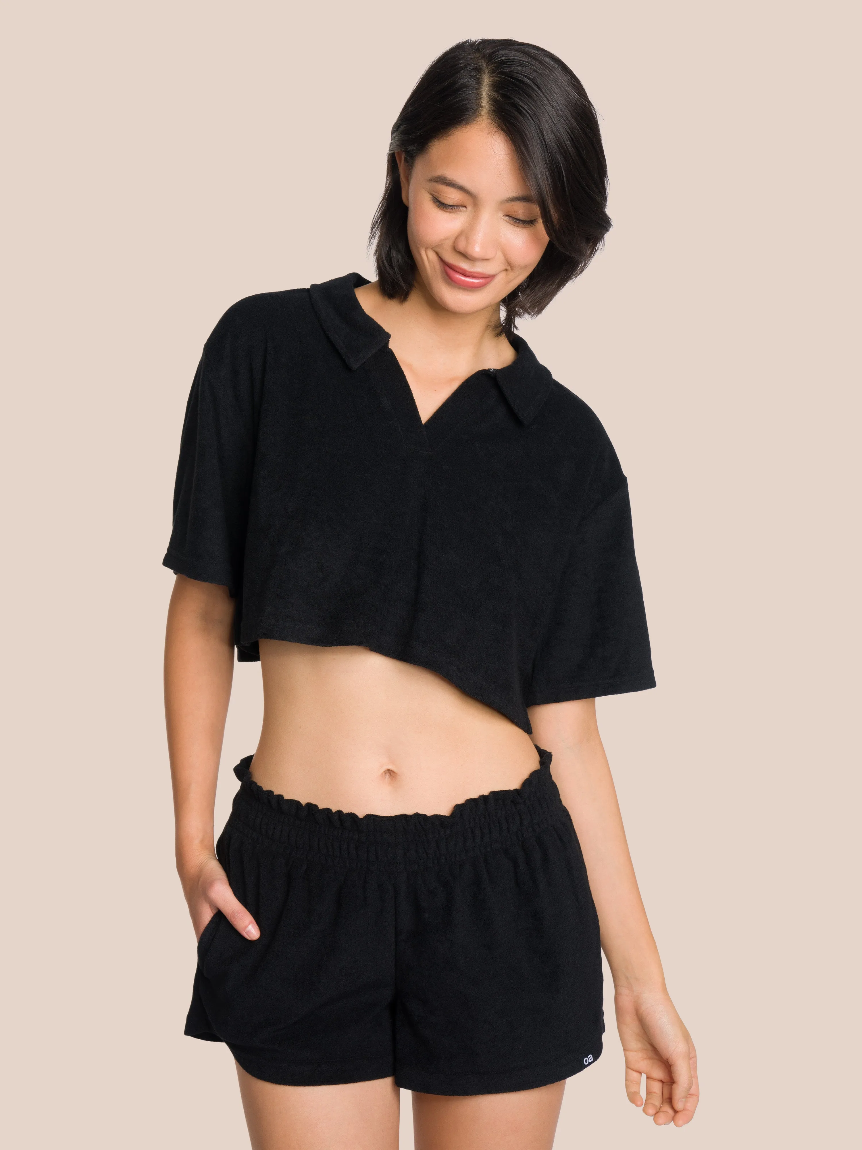 Willow Polo Short Set - Black