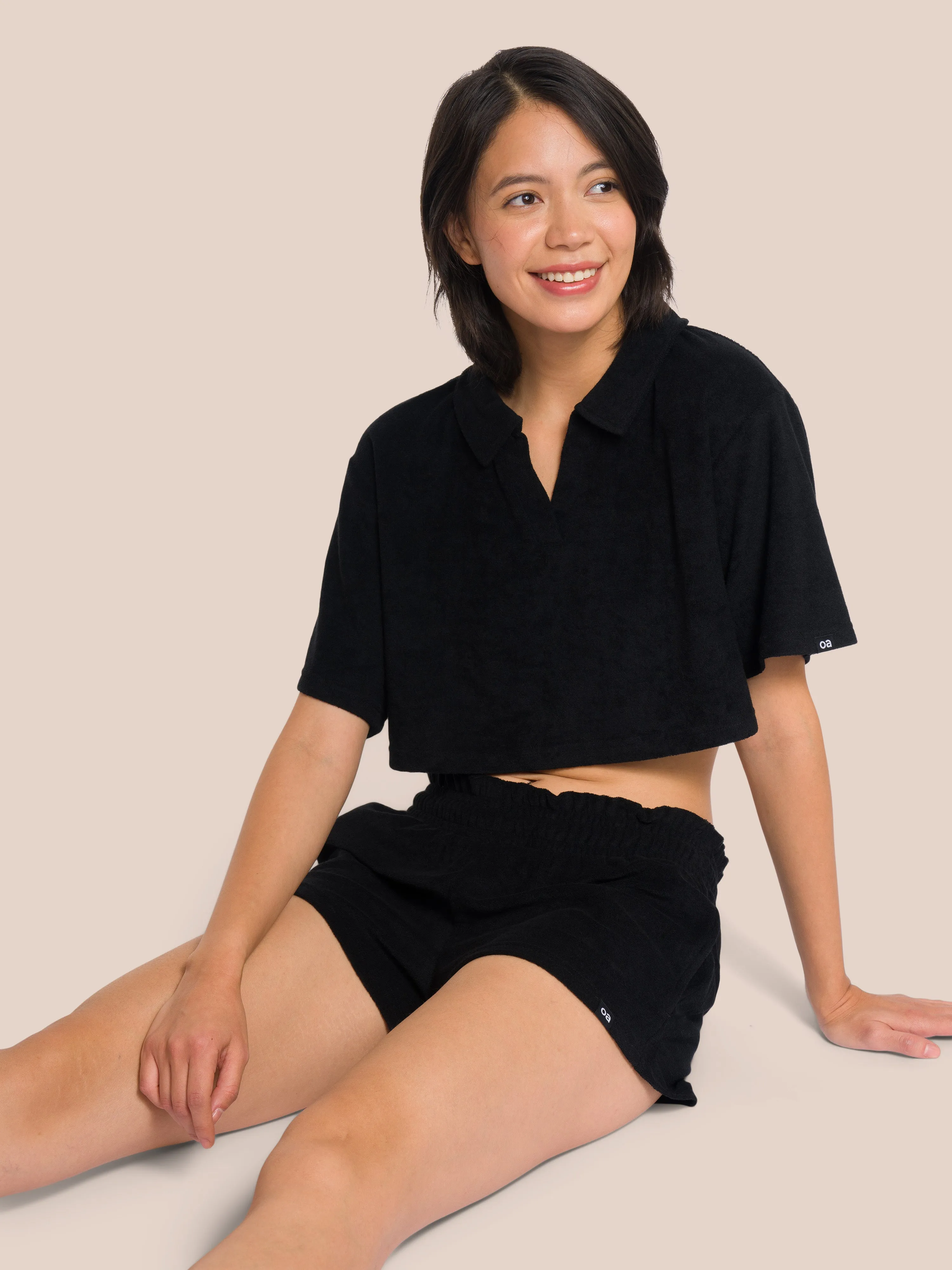 Willow Polo Short Set - Black