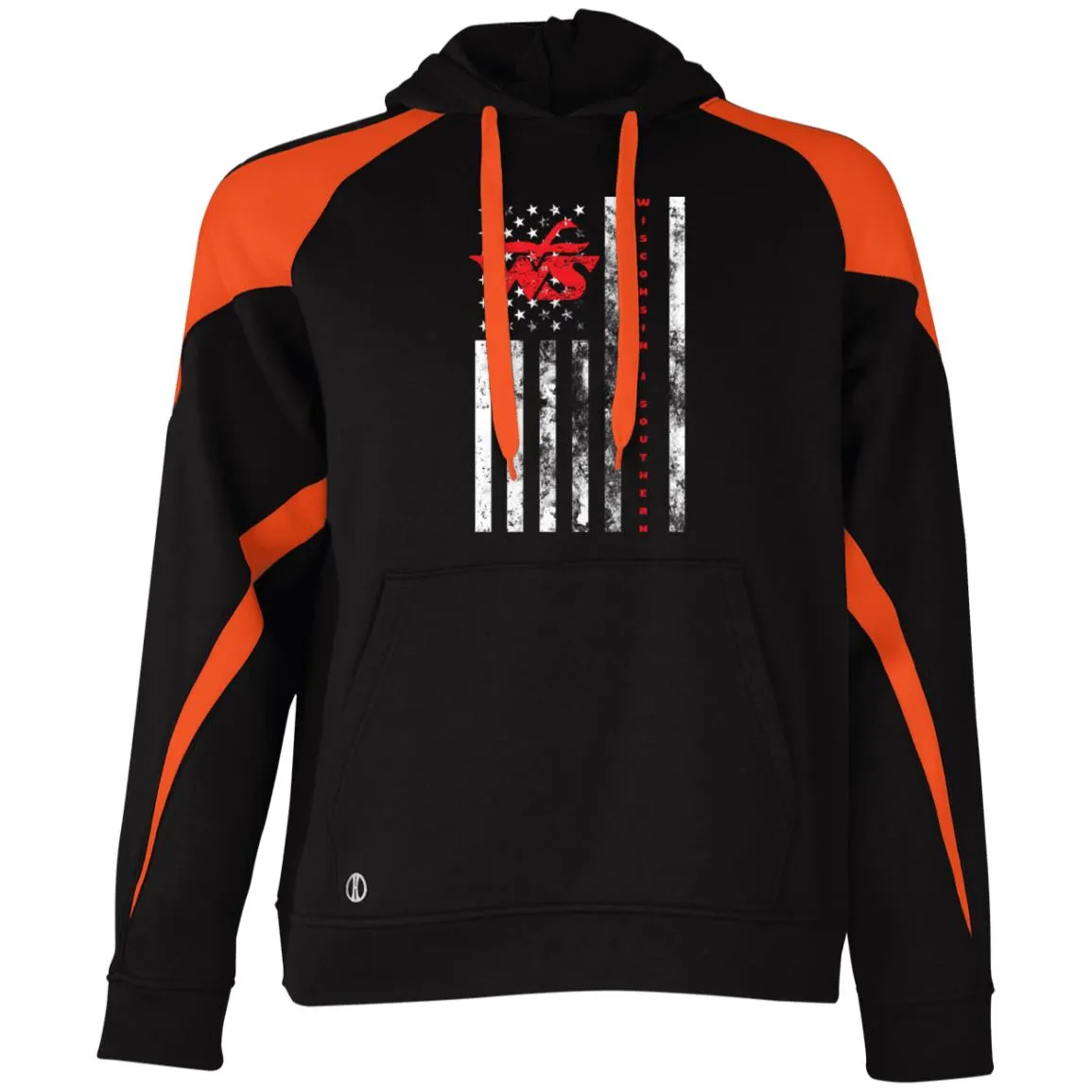 Wisconsin Southern American Flag  Athletic Colorblock Fleece Hoodie