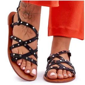 Women's Sandals With Ornaments Black Alemona