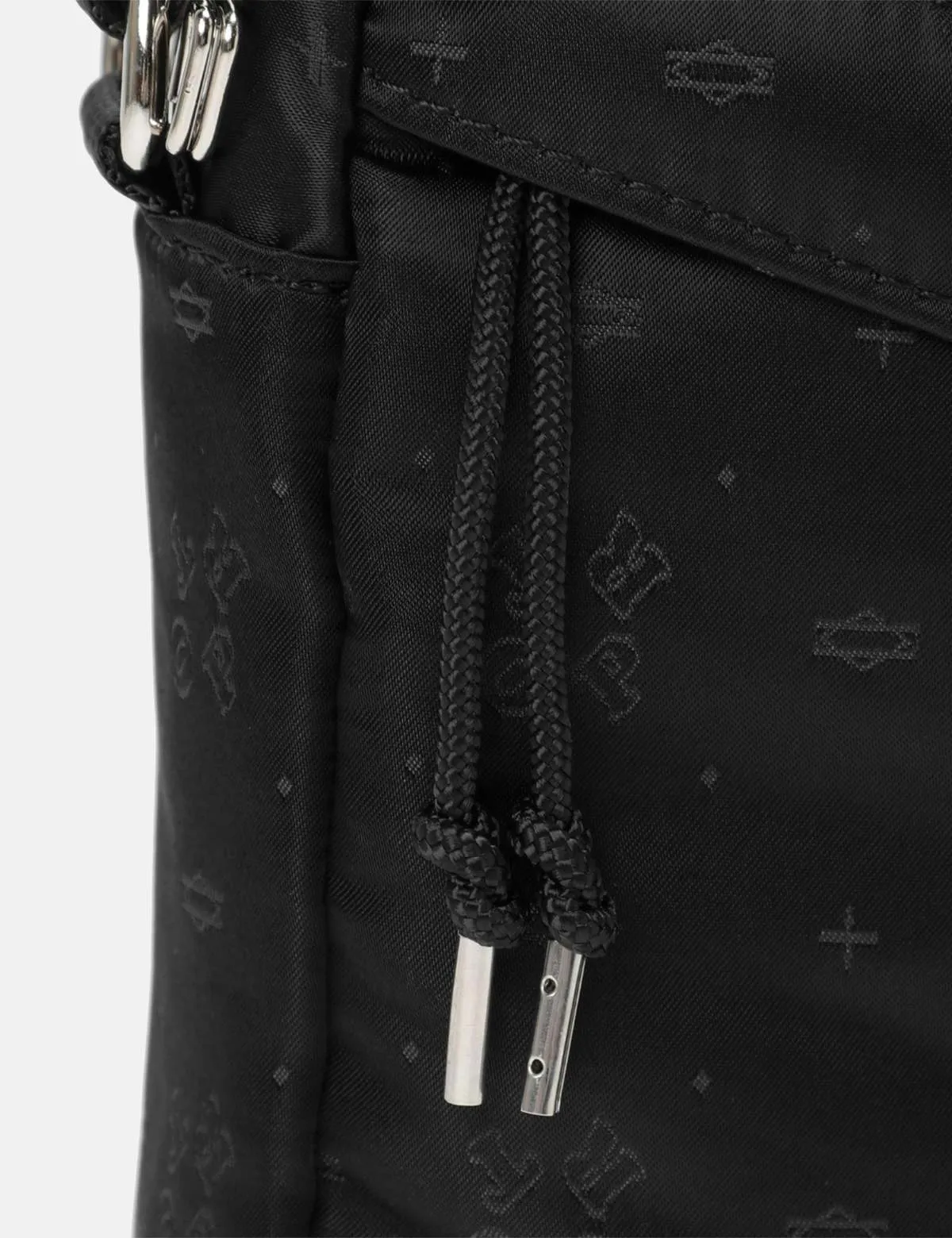 Yoshida and Co Monogram Vertical Shoulder Bag - Black